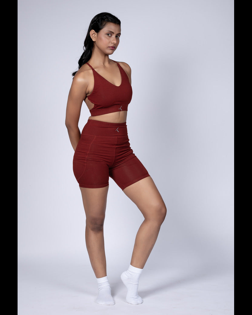 KRAVVAH High-Waisted Performance Shorts
